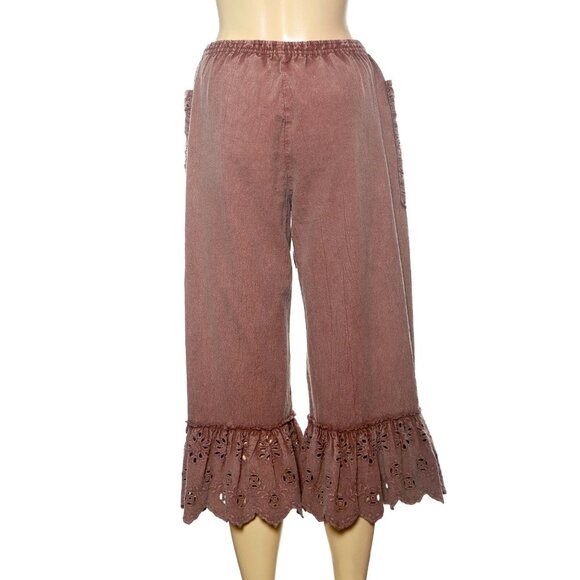Free People Washed Perla Bloomers Pants S P Women Mid-Rise Capri Pant NEW 45935 - Picture 4 of 6
